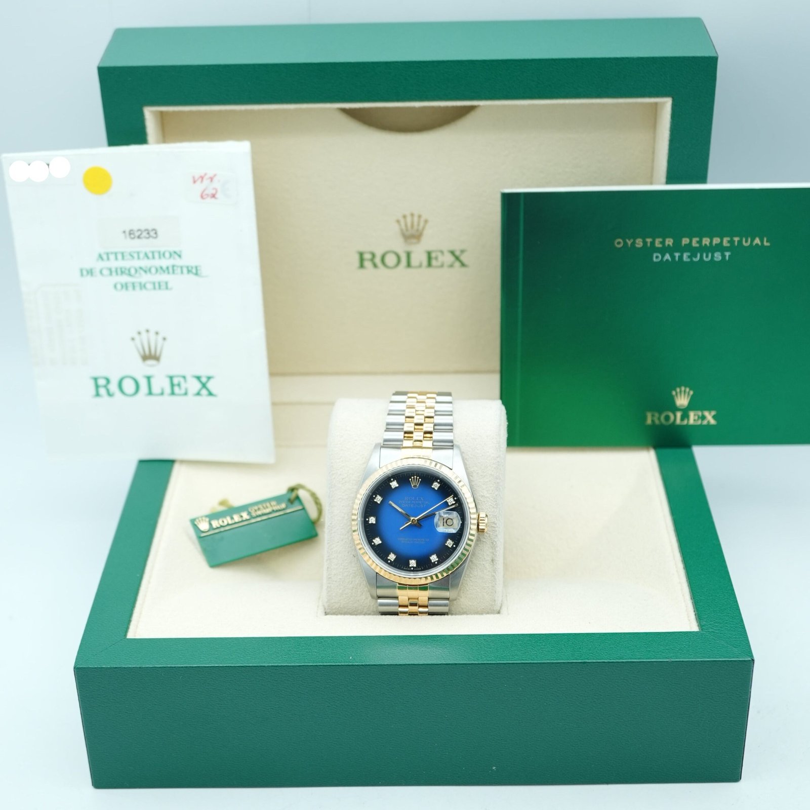Rolex Datejust 36 mm / Blue Vignette Diamond – Jubilee – Image 2