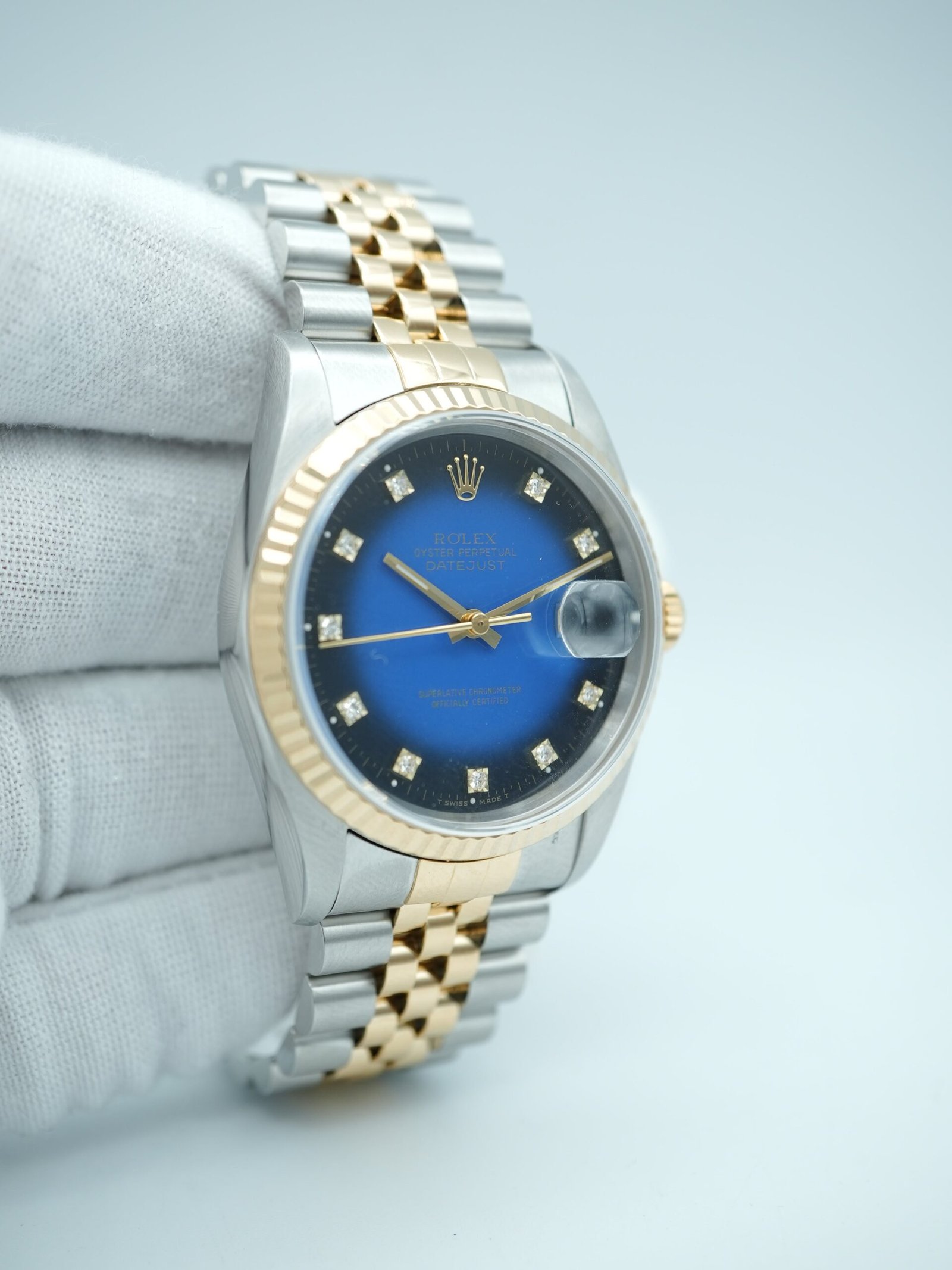 Rolex Datejust 36 mm / Blue Vignette Diamond – Jubilee – Image 4
